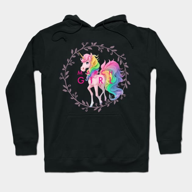 March pink unicorn Hoodie by Aceplace Design